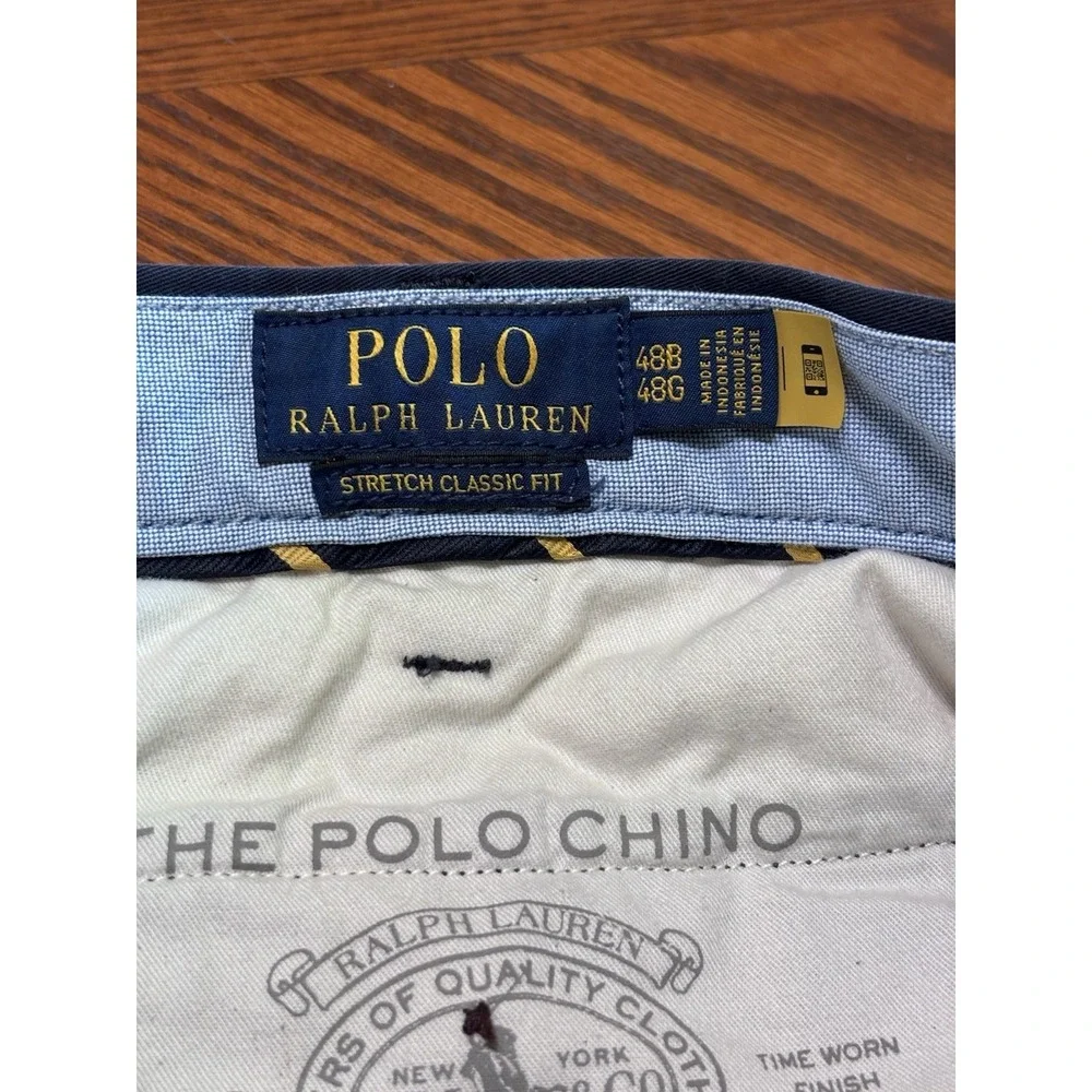 Shorts Navy Blue Polo Ralph Lauren Mens Chino Stretch Classic Size 48B